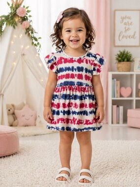 Toddler Patriotic Tie Dye Dress